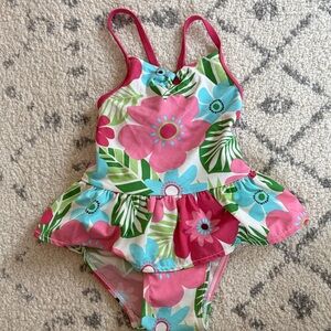 GAP Kids Floral One Piece Swimsuit - Pink, Blue, Green